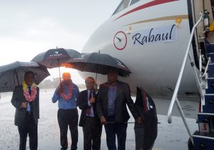 Air Niugini names its Fokker 100 “Rabaul”