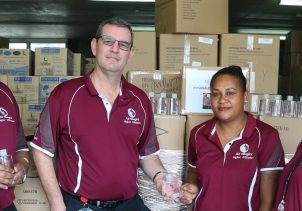Air Niugini Distributes Personal Hand Sanitizers To All Staff