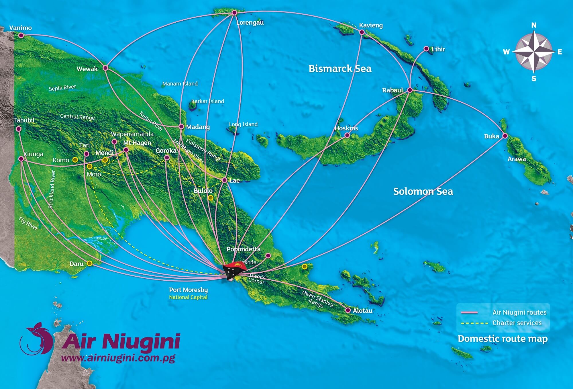 Air Niugini | Papua New Guinea's National Airline | Route Maps